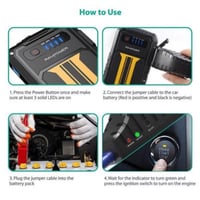 راف باور بطارية ومشغل سيارة بقوة 8000 ملي امبير -...