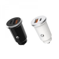 شاحن سيارة صغير بمنفذين ( 18PD+QC 3.0 ) بخاصية الش...