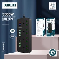 هوتو توصيلة كهرباء 4 افياش و 8منافذ usb ومنفذين PD...
