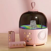 سبيكر مع مكرفونين لاسلكي ومدخل لذاكرة وبلوتوث مع ا...