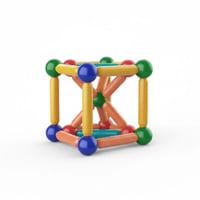 مجموعة بناء المغناطيسية التعليمية - طقم بناء هندسي...