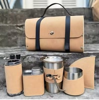 عزبة قهوة مختصة حقيبة من الجلد 8 في 1 تجهيزات كامل...