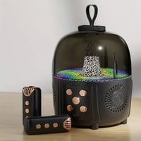 سبيكر مع مكرفونين لاسلكي ومدخل لذاكرة وبلوتوث مع ا...