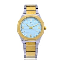 ساعه رجاليه استيل كلاسيكيه بالون الفضي والذهبي