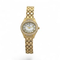 ساعة يد نسائية ذهبية براقة – تألقي بالفخامة، مقاوم...