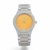 ساعة يد رجالية فاخرة من ستانلس ستيل باللون الفضي -...