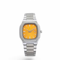 ساعة مونت رويال الرجالية باللون الفضي مع مينا مستط...