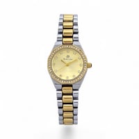 ساعة يد نسائية باللون الفضي ذهبي