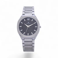 ساعه رجاليه مودرن شاين باللون الفضي السود