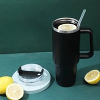 كوب قهوة ستانلس ستيل حراري 1200ml بحافظة حرارة وبر...