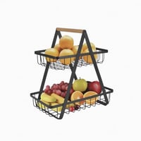 سلة تخزين طبقتين متعددة الاستخدامات