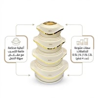 بكج المطبخ الذكي: طقم حافظات ميلتون 4 قطع + خلاط ك...