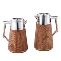 طقم ترمس فضي خشبي للشاي والقهوة من رويال كاميل 021...