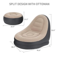 كرسي ومسند قدم قابلين للنفخ والطي