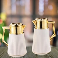 طقم ترمس ذهبي بيج للشاي والقهوة من رويال كاميل 021...