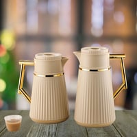 طقم ترمس بني فاتح للشاي والقهوة من رويال كاميل 021...