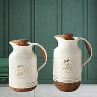 طقم ترمس بيج قاعدة خشبي للشاي والقهوة من بيتروس021...