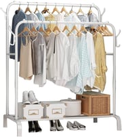 علاقة ملابس حديد دورين مع 2 رف أسود