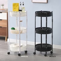 عربة سلال دائرية قابلة للطي