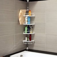 رف زاوية للحمام بأربعة طبقات وحامل للمنشفة