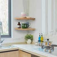 رف زاوية جداري خشبي من البلوط- تصميم أنيق للمساحات...