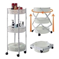 عربة سلال دائرية قابلة للطي