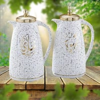 طقم ترامس أبيض مزخرف للشاي والقهوة من رويال كاميل0...