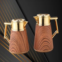 طقم ترمس ذهبي خشبي للشاي والقهوة من رويال كاميل 02...