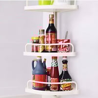 رف زاوية للحمام بأربعة طبقات وحامل للمنشفة