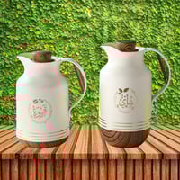 طقم ترمس بيج قاعدة خشبي للشاي والقهوة من بيتروس021...