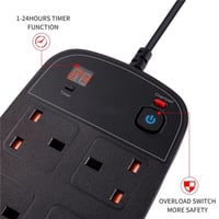 توصيلة كهرباء ذكية بمؤقت تشغيل امان ومنفذين PD طول...