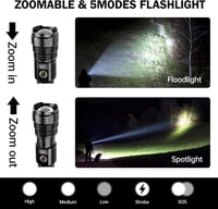 كشاف P90 كشاف ليد للرحلات عالي السطوع ببطارية شحن...