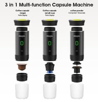 صانعة القهوة والاسبريسو المتنقلة 3 في 1 سعة 60 مل...