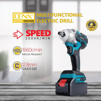 دريل لاسلكي بسرعة 2000r/min مزود ببطاريتين وشنطة م...