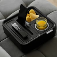 كاوتش كونسول منظم للمشروبات والاكل مع حامل اكواب م...