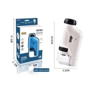 مجهر مايكروسكوب متنقل مع ضوء LED، عدسة مجهر جيب لل...