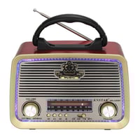راديو متنقل كلاسيكي مع مكبر صوت يعمل بالبلوتوث