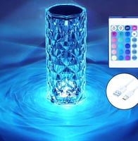 ابجورة اضاءة طاولة كرستالية LED 360ْ تعمل بالشحن م...