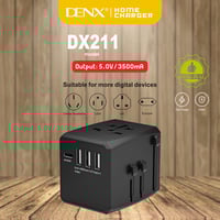 شاحن وفيش جداري عالمي متعدد المنافذ والمخارج من دي...