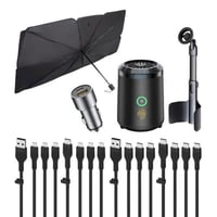 بكج اكسسوارات السيارة 12 كيبل شحن ومثبت جوال مكان...