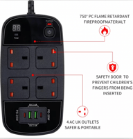 توصيلة كهرباء ذكية بمؤقت تشغيل امان ومنفذين PD طول...
