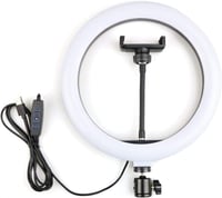 حلقة اضاءه مدمج فيها 12 لون مع مثبت للجوال للبث وا...