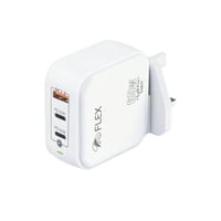 شاحن جداري منفذين PD ومنفذ USB بقوة 65 واط من فلكس...