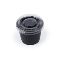 علب صوص 1 اونص اسود مع غطاء (100) علبة