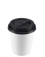 اكواب ورقية 8 اونص ابيض مع الاغطية (50) كوب