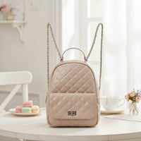 حقيبة ظهر بنمط ماسي - بني