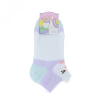 جوارب كاحل ارجوانيية للاطفال - 3 ازواج (5-7 سموات)