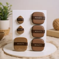 مجموعة اسفنجة مكياج مع صندوق تخزين - 6 قطع