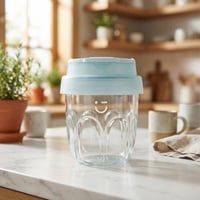 كوب قهوة بلاستيكي 330 مل - ازرق فاتح