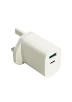 شاحن PD جداري بمنفذين USB-A و USB-C بقوة 20 واط -...